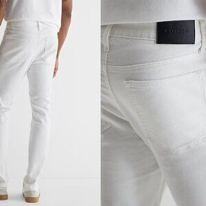 Express Mens White Ripped Skinny Jeans